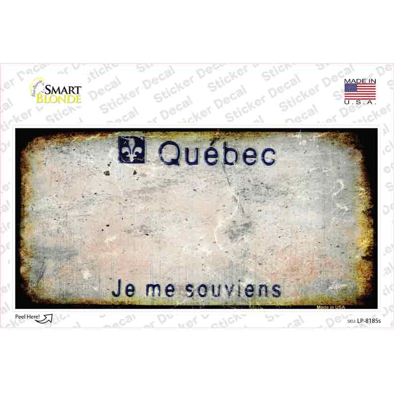 Quebec Rusty Novelty Sticker Decal Small