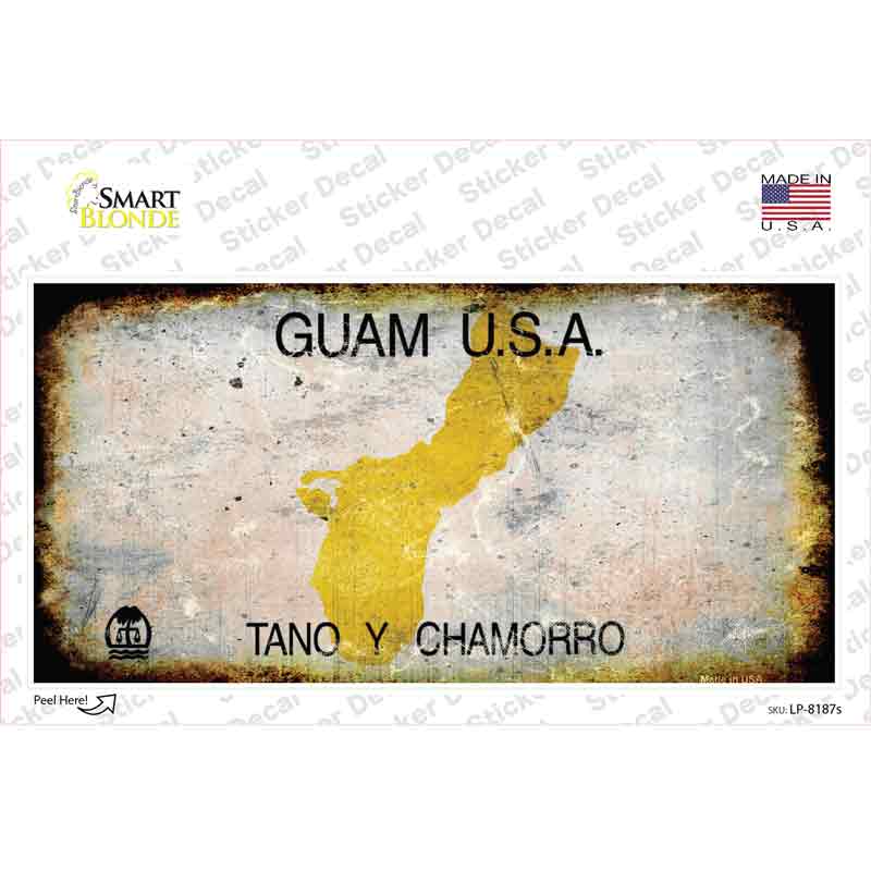 Guam Rusty Novelty Sticker Decal Small