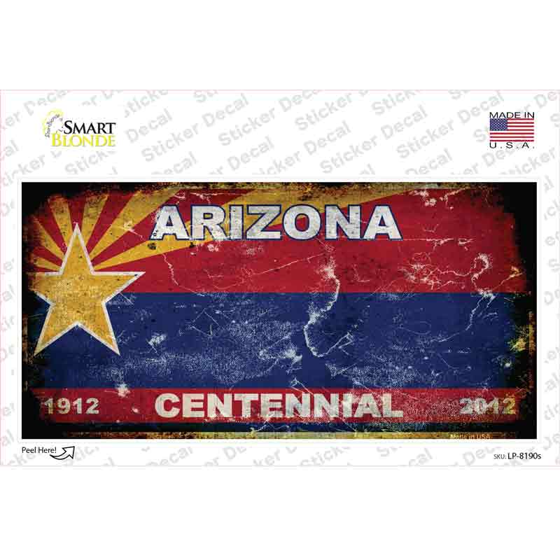 Arizona Centennial State Rusty Novelty Sticker Decal Small