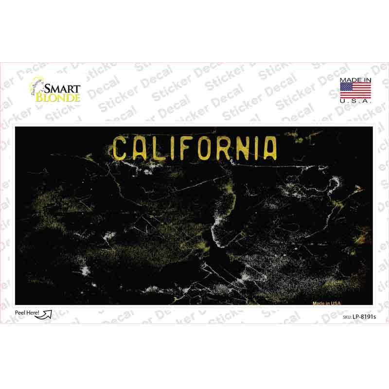 California Black State Rusty Novelty Sticker Decal Small