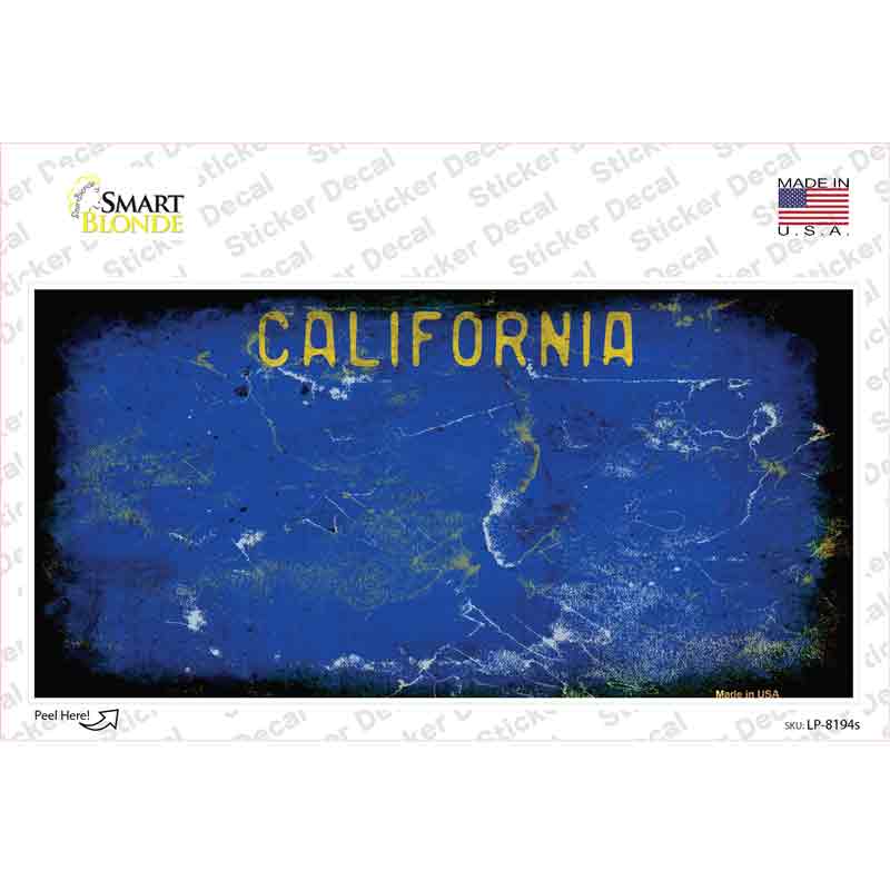 California Blue State Rusty Novelty Sticker Decal Small