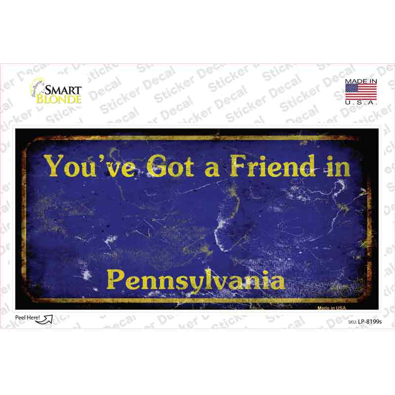 Pennsylvania Rusty Novelty Sticker Decal Small