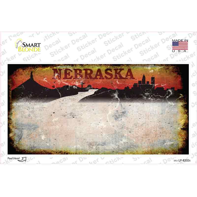 Nebraska Rusty Novelty Sticker Decal Small