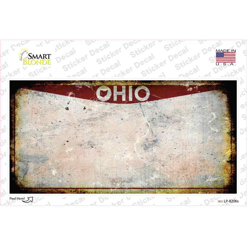 Ohio Rusty Novelty Sticker Decal Small