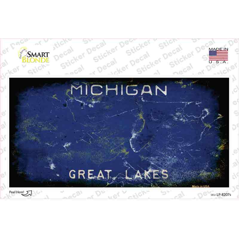 Michigan Rusty Novelty Sticker Decal Small