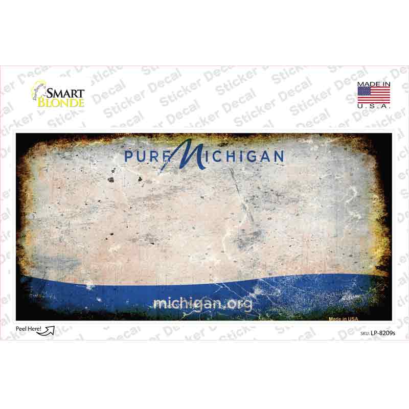 Pure Michigan Rusty Novelty Sticker Decal Small