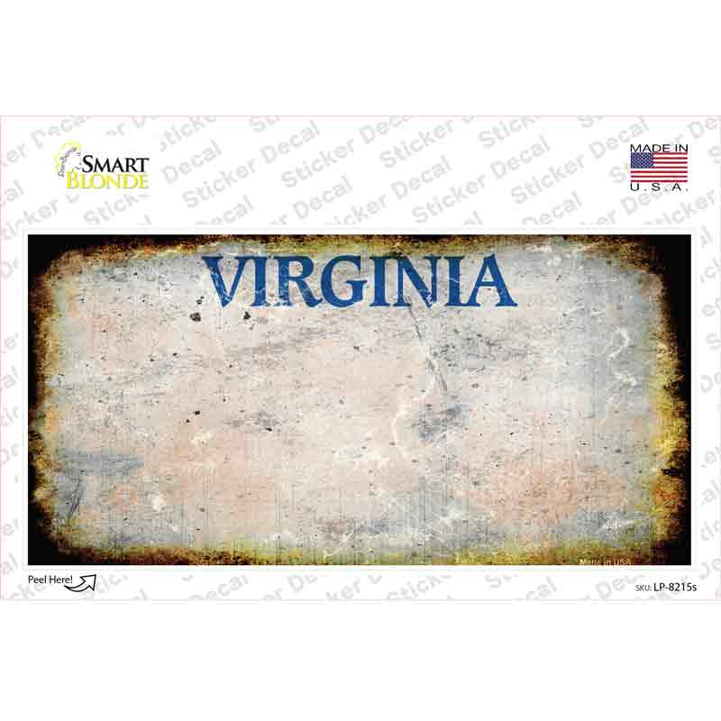 Virginia Rusty Novelty Sticker Decal Small