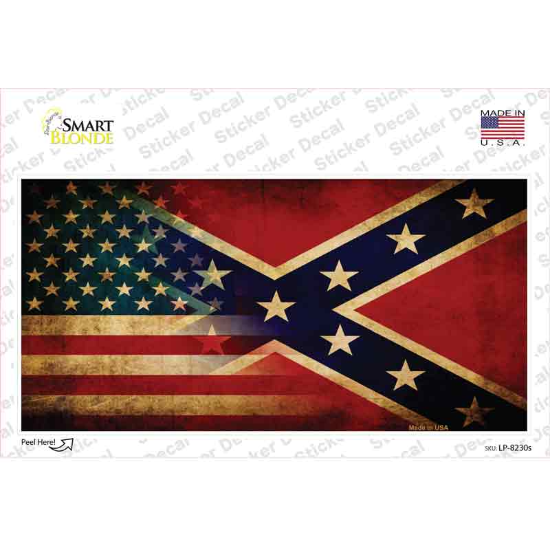 American Confederate Flag Novelty Sticker Decal Small