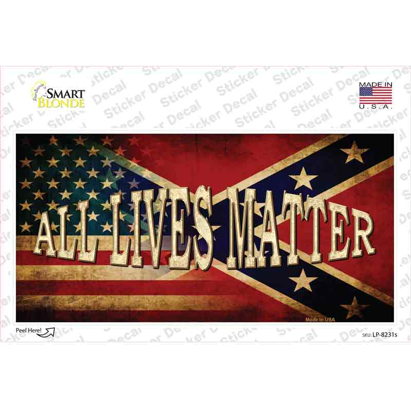 All Lives Matter Confederate Flag Novelty Sticker Decal Small