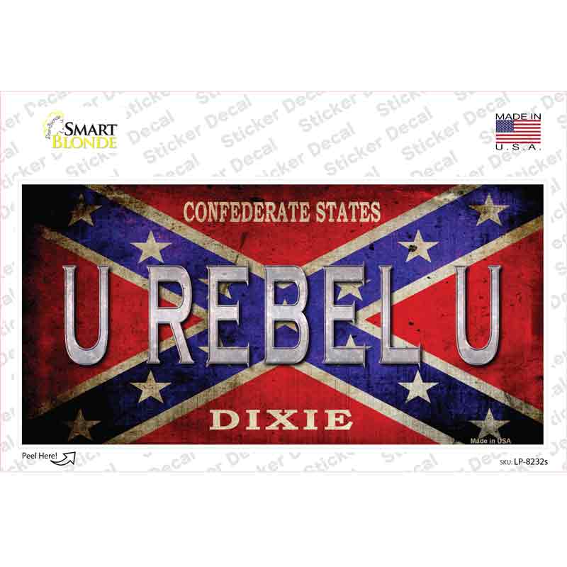 U Rebel U Novelty Sticker Decal Small