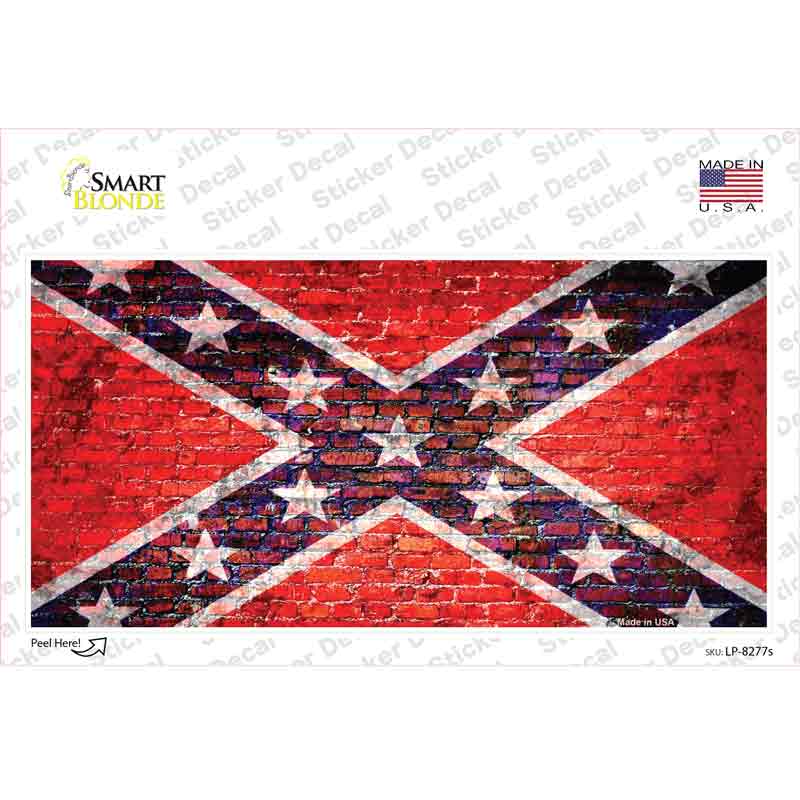 Rebel Flag Brick Wall Novelty Sticker Decal Small