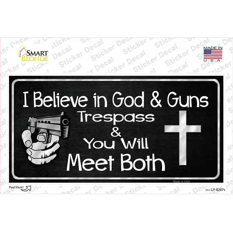 God And Guns Novelty Sticker Decal Small