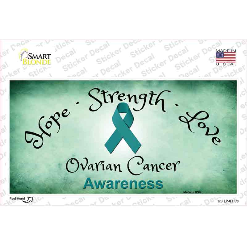 Ovarian Cancer Ribbon Novelty Sticker Decal
