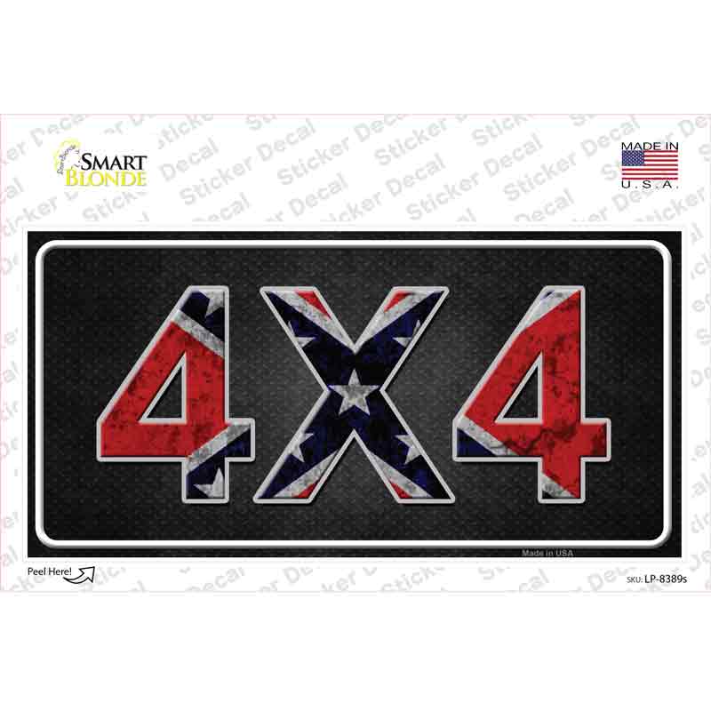 4x4 Confederate Novelty Sticker Decal Small