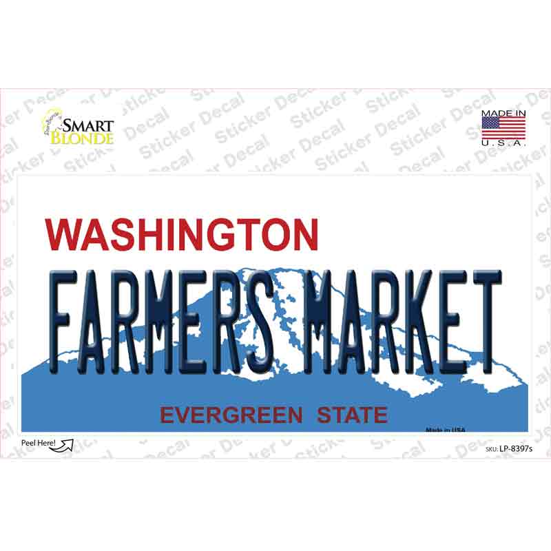 Farmers Market Washington Novelty Sticker Decal Small