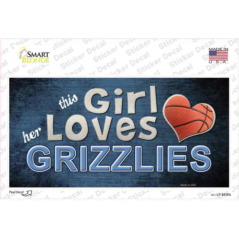 This Girl Loves Her Grizzlies Novelty Sticker Decal