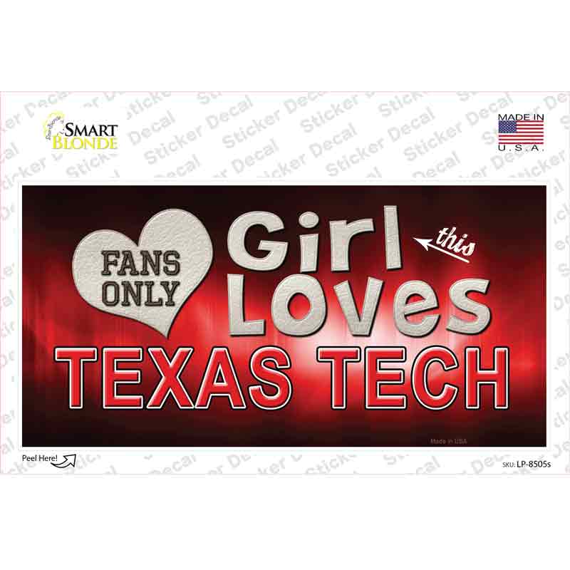 This Girl Loves Texas Tech Novelty Sticker Decal