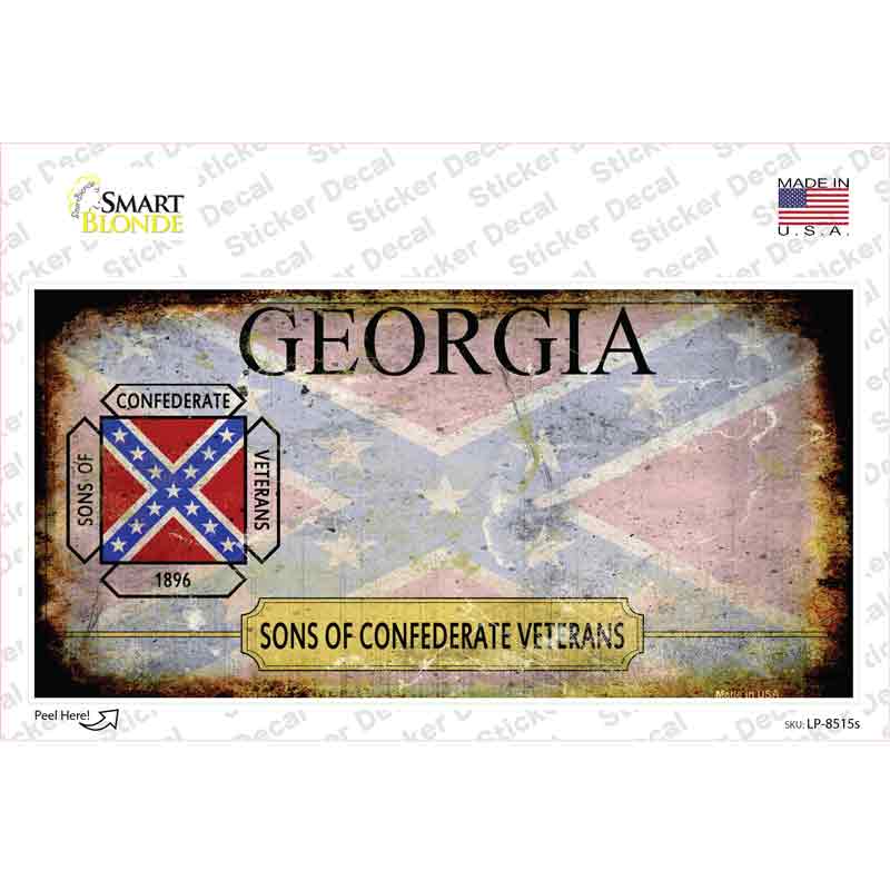 Georgia Rusty State Novelty Sticker Decal Small