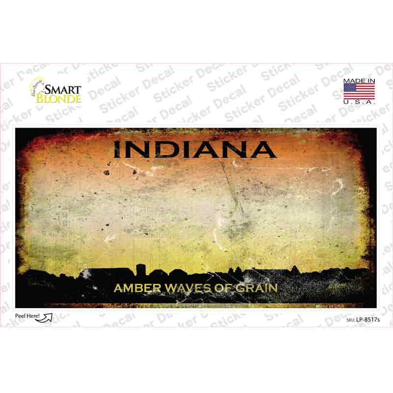 Indiana Rusty State Novelty Sticker Decal Small