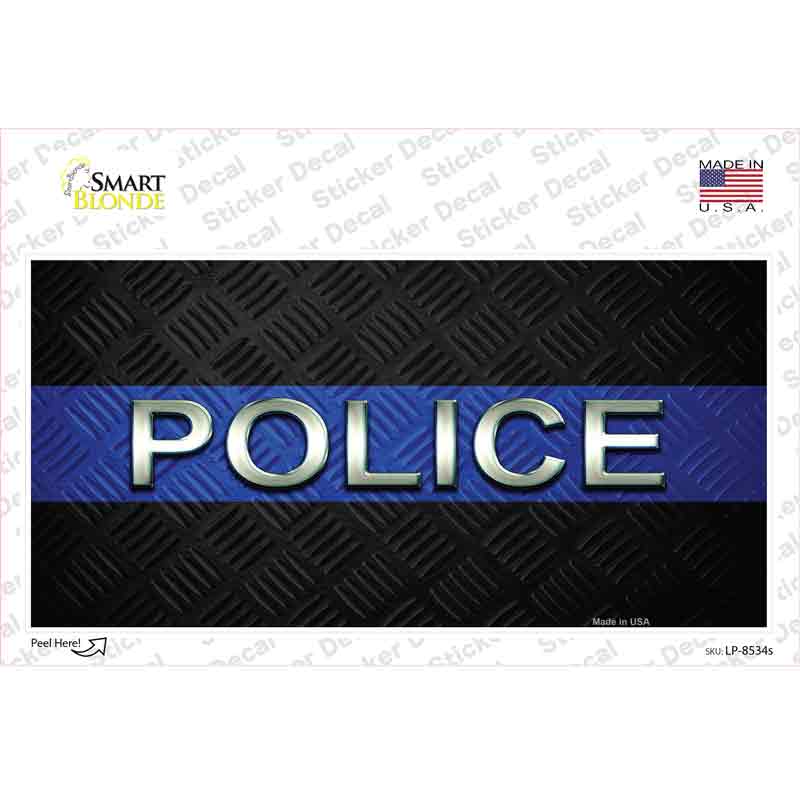 Police Thin Blue Line Novelty Sticker Decal Small