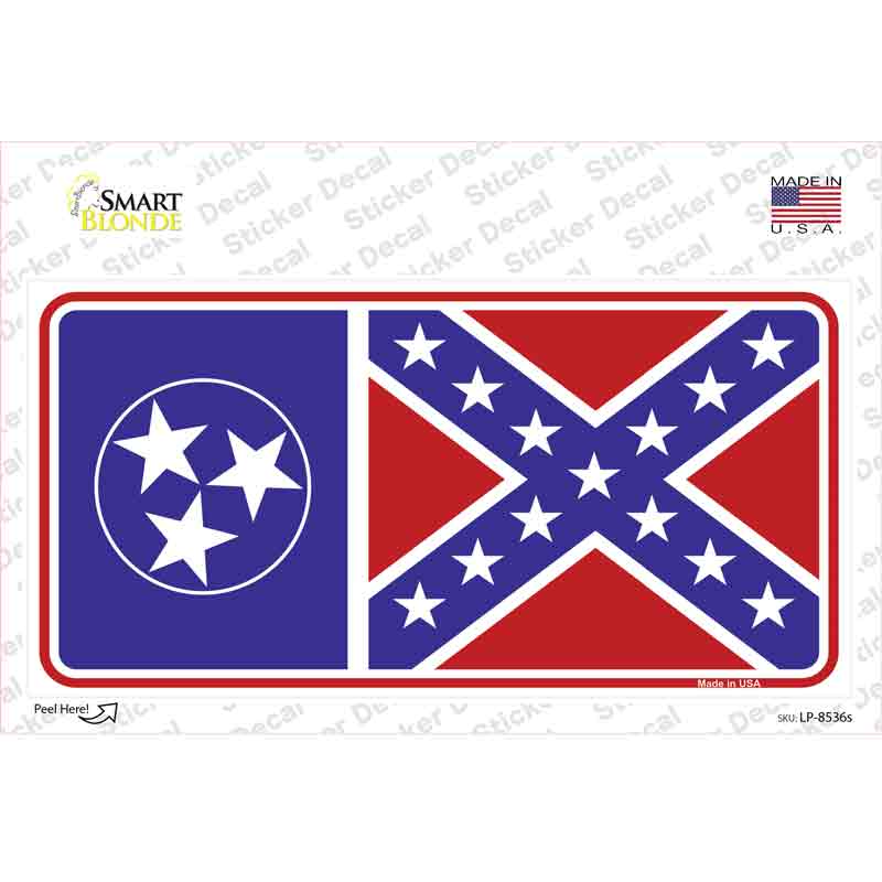 Confederate Flag Tennessee Novelty Sticker Decal Small