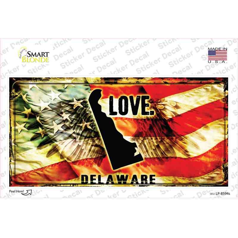 Delaware Love Novelty Sticker Decal Small