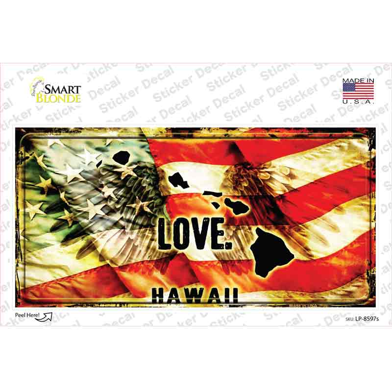 Hawaii Love Novelty Sticker Decal Small