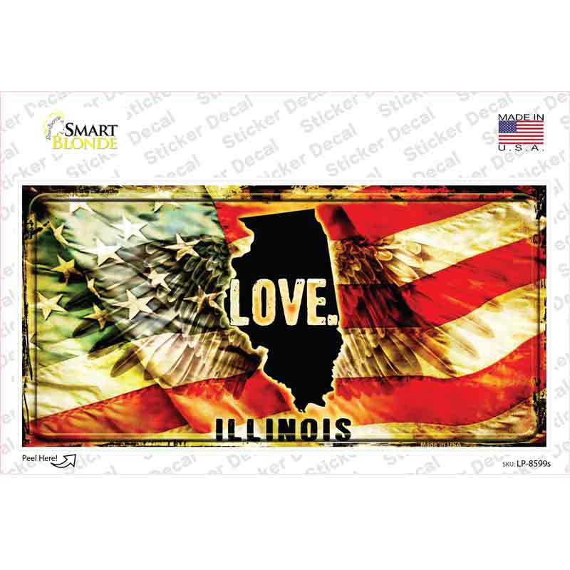 Illinois Love Novelty Sticker Decal Small