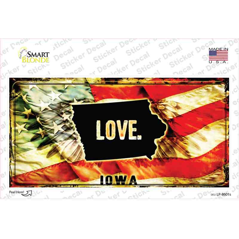 Iowa Love Novelty Sticker Decal Small