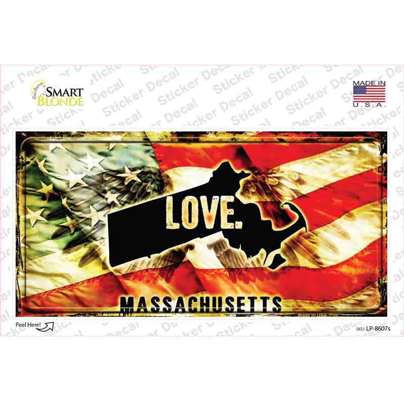 Massachusetts Love Novelty Sticker Decal Small