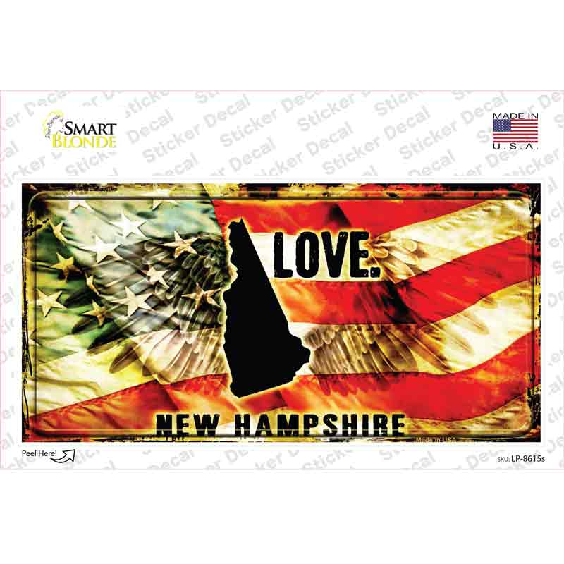 New Hampshire Love Novelty Sticker Decal Small