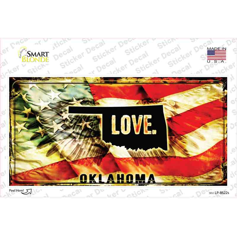 Oklahoma Love Novelty Sticker Decal Small