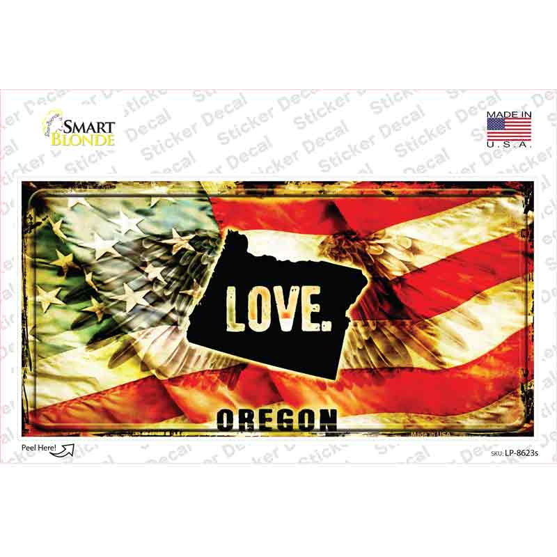 Oregon Love Novelty Sticker Decal Small