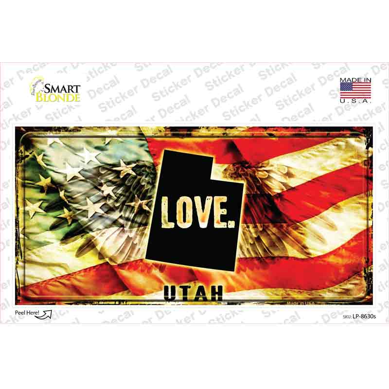 Utah Love Novelty Sticker Decal Small