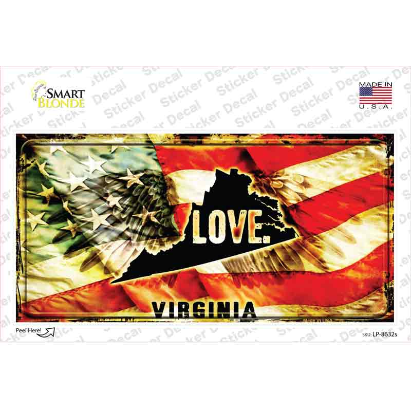 Virginia Love Novelty Sticker Decal Small