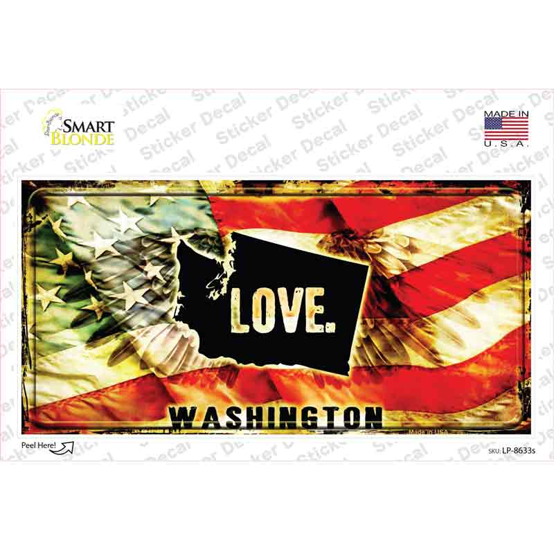 Washington Love Novelty Sticker Decal Small