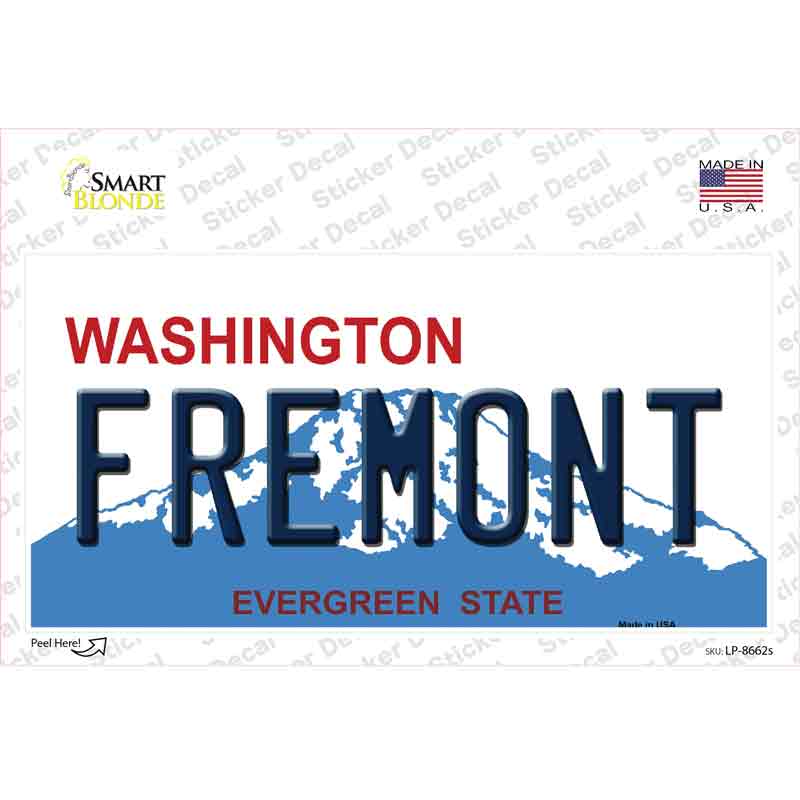 Fremont Washington Novelty Sticker Decal Small