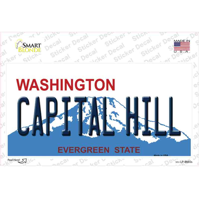 Capital Hill Washington Novelty Sticker Decal Small