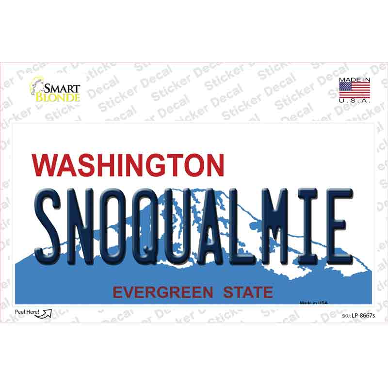 Snoqualmie Washington Novelty Sticker Decal Small