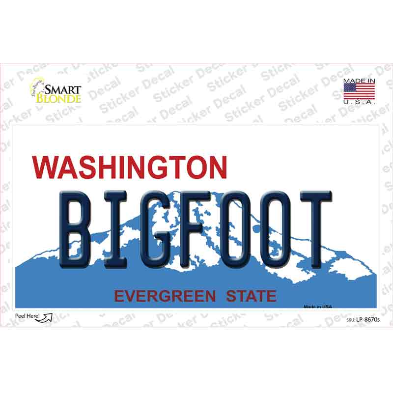 Bigfoot Washington Novelty Sticker Decal Small