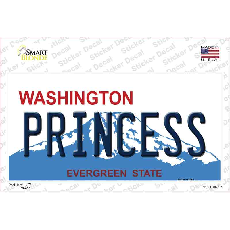 Princess Washington Novelty Sticker Decal Small