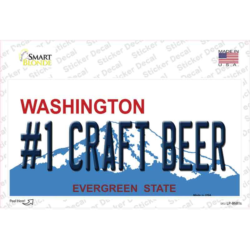 No 1 Craft Beer Washington Novelty Sticker Decal Small