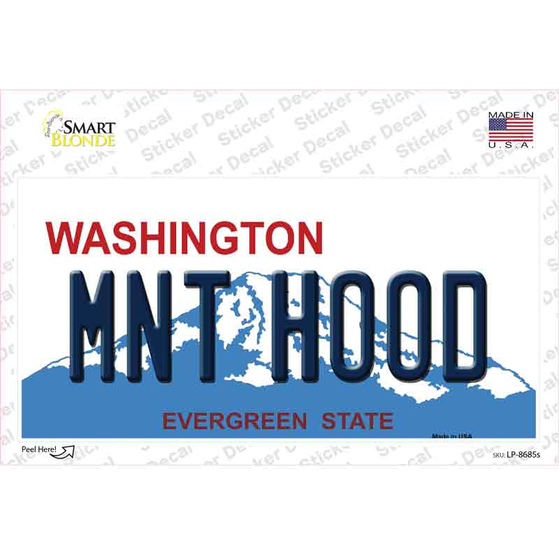 MNT Hood Washington Novelty Sticker Decal Small