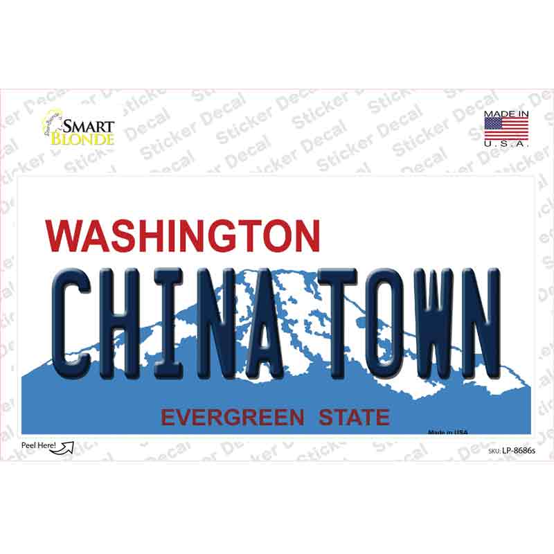 China Town Washington Novelty Sticker Decal Small