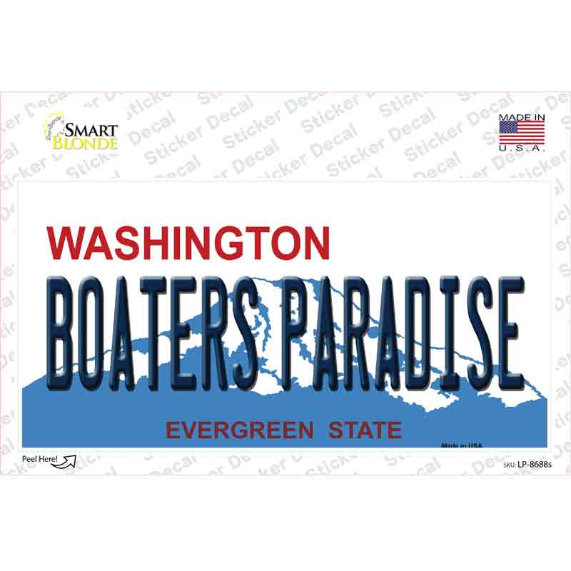 Boaters Paradise Washington Novelty Sticker Decal Small