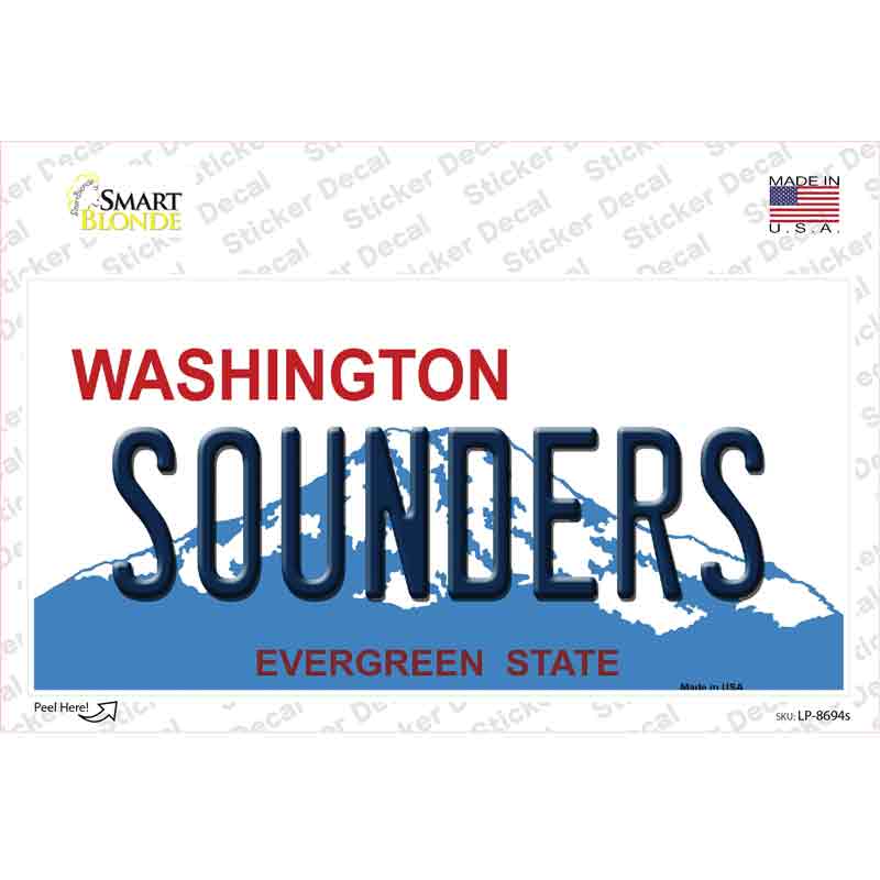 Sounders Washington Novelty Sticker Decal Small