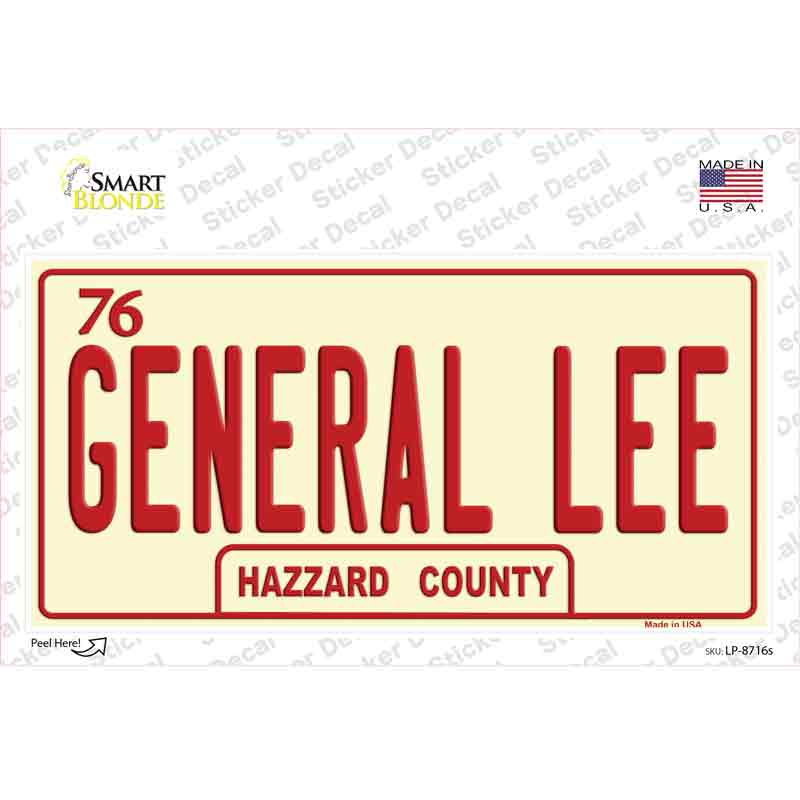 General Lee Novelty Sticker Decal Small