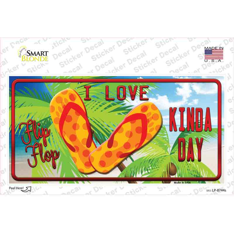 I Love Flip Flop Novelty Sticker Decal Small