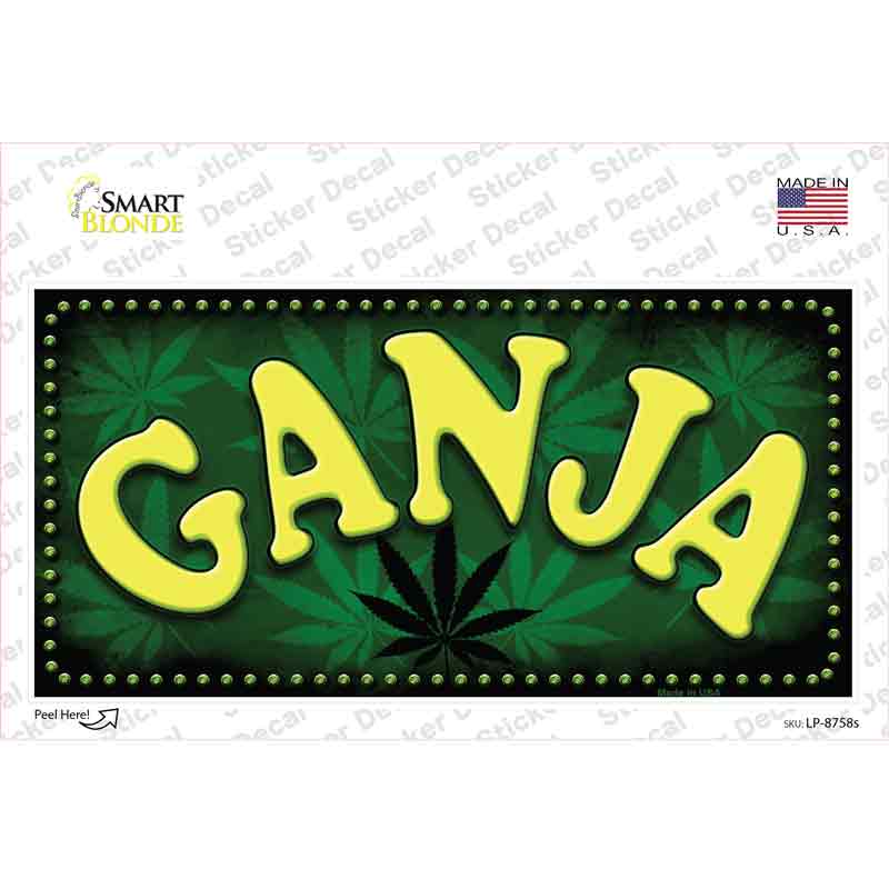 Ganja Novelty Sticker Decal Small