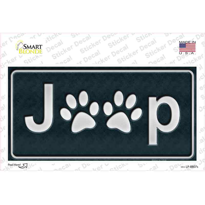 J**p Paw Prints Novelty Sticker Decal Small